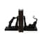 Black Polystone Eclectic Cat Bookends Set